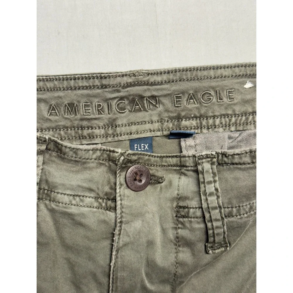 American Eagle Flex Cargo Pants Mens 28x32 Olive Green Straight Leg